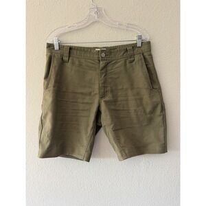 Livsn Men's Canvas Shorts Olive Green Size 31 8 Inch Length